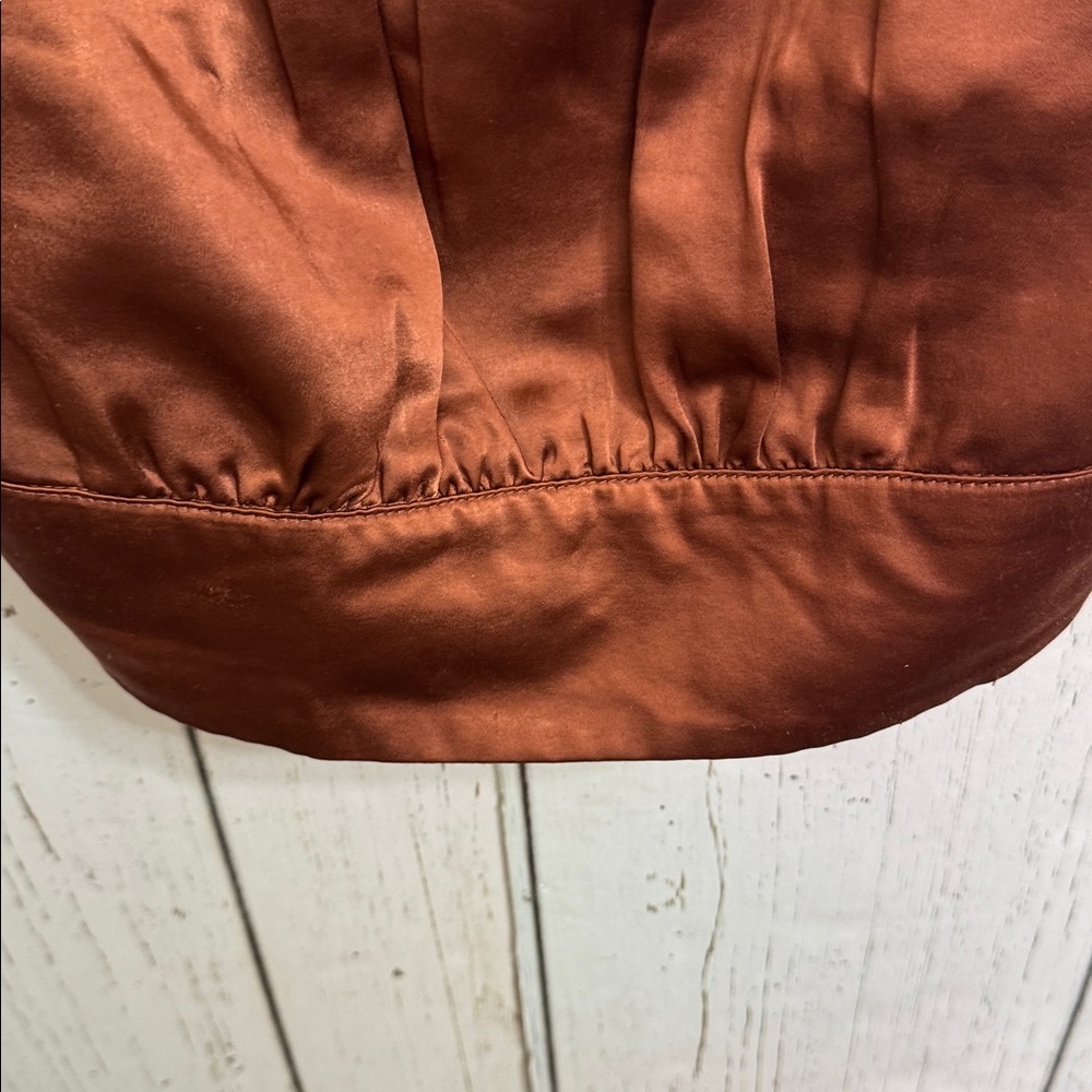 Lulu’s Luxe'd Out Brown Satin Cropped Tank Top - Picture 10 of 14
